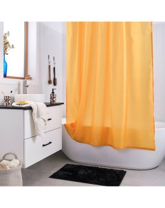 Занавеска штора Expressia для ванной комнаты тканевая 180х200 см цвет желтый Moroshka