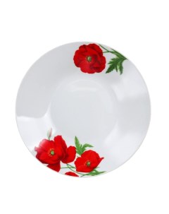 Тарелка суповая Маки d 20 5 см цвет белый Доляна