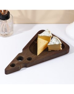 Доска для сыра Для подачи 24x14x1 8 см массив берёзы цвет шоколадный Adelica