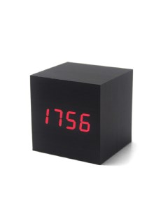 Часы электронные деревянный куб с звуковым управлением VST 869 Черный Daprivet