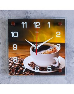 Часы настенные серия Кухня Кофе плавный ход 25 х 25 см Рубин