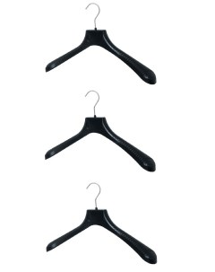 Вешалка для верхней одежды РМ 38 380мм х 55мм черная набор 3 шт Valexa