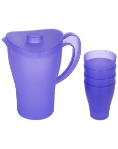 Набор Кувшин 4 стакана фиолетовый Алеана