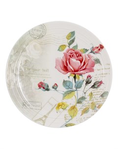 Тарелка для закусок Розы Парижа 21 см белая Imari