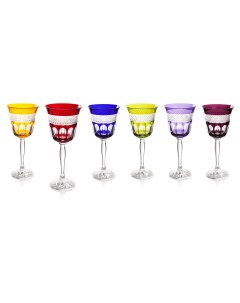 Набор бокалов для вина Мирей 170 мл 6 шт 6 цветов Cristal de paris