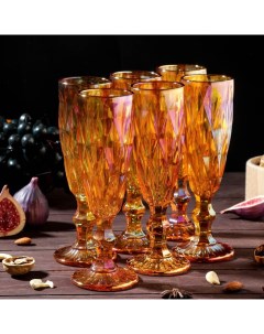 Набор бокалов для шампанского Круиз 160 мл 7x20 см 6 шт цвет янтарный Magistro