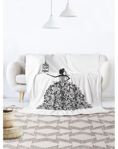 Плед 150x200 велсофт Платье в завитках на диван или кресло Ambesonne