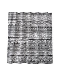 Занавеска штора Nomads для ванной тканевая 180х180 см цвет белый и черный Moroshka