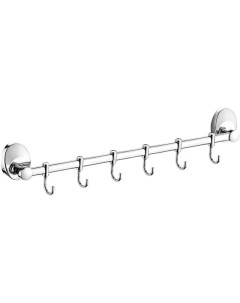 Планка с крючками для ванной F1615 6 6 крючков хром Frap