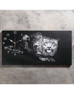 Настенные часы серия Животный мир на холсте Леопард 40х76 см Сюжет
