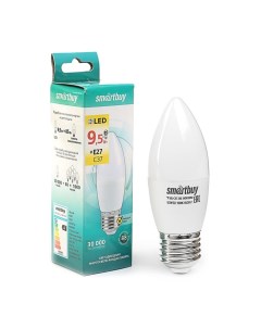 Лампа светодиодная E27 C37 9 5 Вт 3000 К теплый белый свет Smartbuy