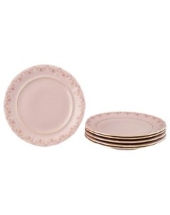 Набор тарелок 25 см 6 шт Соната Розовый цветок розовая 097159 Leander