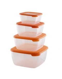 Набор контейнеров для СВЧ Лайт оранжевая крышка Полимербыт