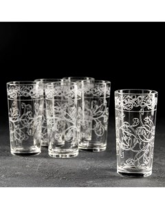 Набор стаканов Флора 230 мл с гравировкой 6 шт Gidglass