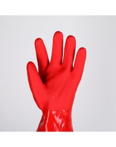 Перчатки хозяйственные резиновые с утеплителем размер L 140 гр цвет красный Доляна