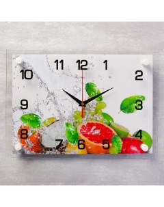 Часы настенные серия Кухня Цитрусовые плавный ход 25 х 35 см Рубин