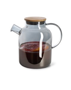 Заварочный чайник 1800 мл с крышкой и фильтром жаропрочное стекло 9544_ Fissman