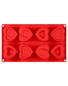 Форма для выпечки кексов Amore силиконовая красного цвета Guffman