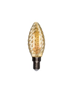 Лампа филаментная Витая свеча LCW35 9 5 Вт 2400K E14 золотистая колба 604 120 Rexant