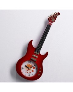 Часы настенные серия Интерьер Гитара 11 х 38 см 1 АА микс Рубин