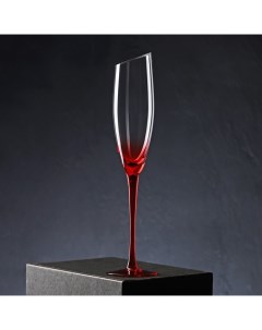 Бокал для шампанского Иллюзия 160 мл 5 5x27 5 см на красной ножке Magistro