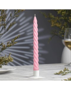 Свеча витая 2 3х 24 5 см 5 ч 50 г светло розовая Омский свечной