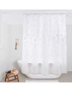 Занавеска штора Buzz Fauna для ванной тканевая 200х200 см цвет белый Moroshka