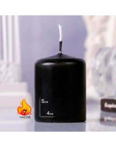 Свеча цилиндр 4х5см 7 ч 47 г черная Омский свечной