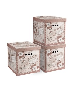 Коробка для хранения Romantic складная 28 x 38 x 31 5 см набор 3 шт Valiant