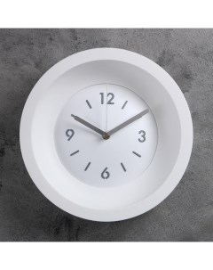 Часы настенные серия Классика плавный ход d 25 4 см без стекла белые Troyka