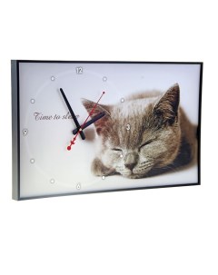 Часы серия Животные Серая кошка 37х60 см Timebox