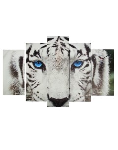 Часы настенные модульные серия Животный мир Белый тигр 80х140 см Сюжет