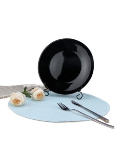 Тарелка обеденная из опалового стекла 6 Пр Globe Черный Arya