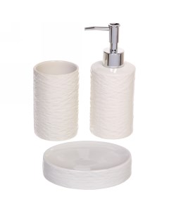 Набор для ванной комнаты Нити 532 383 3 предмета керамический белй Селфи
