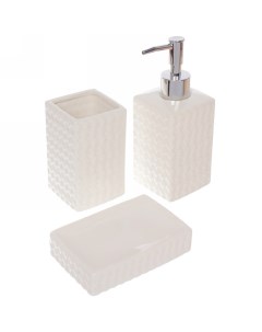 Набор для ванной комнаты Джуно 532 381 3 предмета керамический белй Селфи