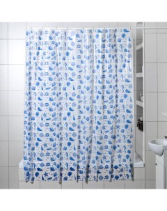 Штора для ванной комнаты Ракушки 180x180 см полиэтилен цвет белый Колорит