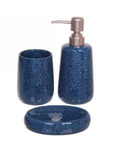 Набор для ванной комнаты Аура 532 380 3 предмета керамический синий Селфи