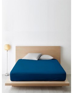 Простыня Ночь Нежна Синий 809 Поплин однотонный 220х200 евро Пекс-дизайн