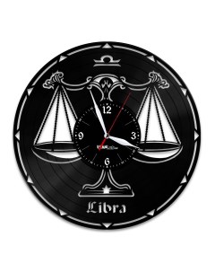 Часы из виниловой пластинки Знак зодиака Весы (c) vinyllab