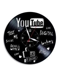 Часы из виниловой пластинки YouTube (c) vinyllab