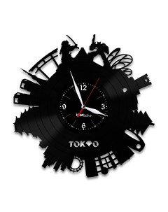 Часы из виниловой пластинки Токио (c) vinyllab