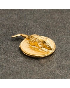 Сувенир кошельковый Золотая Мышка на монете олово 0 6х2 2х1 6 см Sima-land