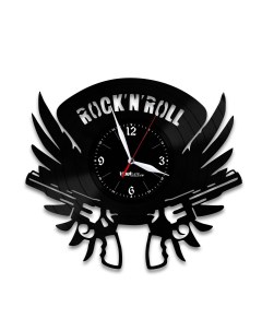Часы из виниловой пластинки Rock n Roll (c) vinyllab