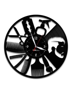 Часы из виниловой пластинки Барбершоп (c) vinyllab