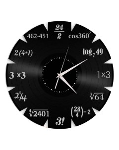 Часы из виниловой пластинки Математические (c) vinyllab