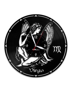 Часы из виниловой пластинки Знак зодиака Дева (c) vinyllab