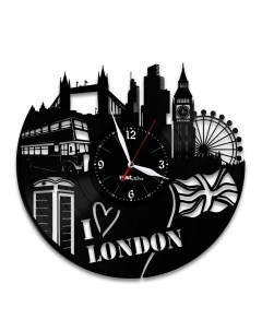 Часы из виниловой пластинки Лондон (c) vinyllab