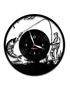 Часы из виниловой пластинки Рыбалка (c) vinyllab