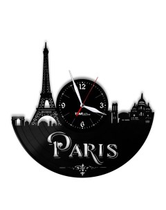 Часы из виниловой пластинки Париж (c) vinyllab