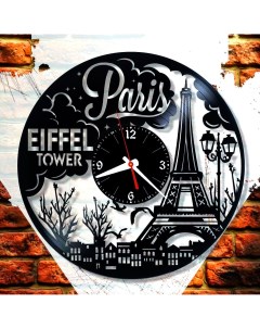 Часы из виниловой пластинки Париж (c) vinyllab